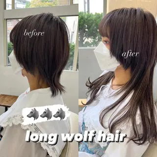 セミロング カラー エクステ ハイトーン 💭黒崎ハルカのヘアスタイル