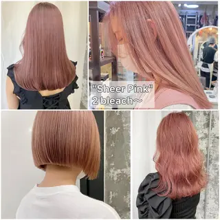 ミディアム カラー Piaコータロー ハイトーン&‪ボブのヘアスタイル