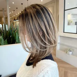 ミディアム カラー ヘアアレンジ アンドウ ユウ/ レイヤーカット/韓国のヘアスタイル