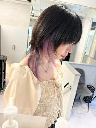 ミディアム カラー デザインカラー 小西勇次のヘアスタイル