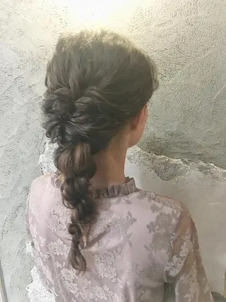 ミディアム カラー ヘアアレンジ EMANON天神所属・Hitomi Ezakiのヘアスタイル