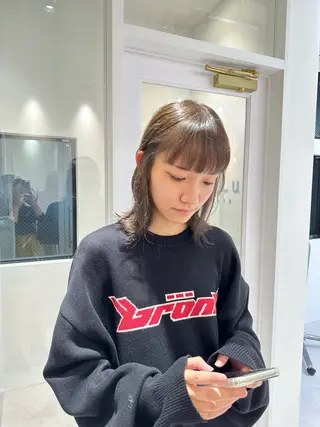 ミディアム カラー お洒落パーマ/ 艶カラー/michiのヘアスタイル