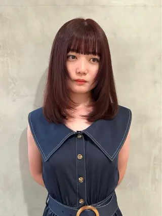 セミロング カラー デザインカラー❤︎ イシイレイのヘアスタイル