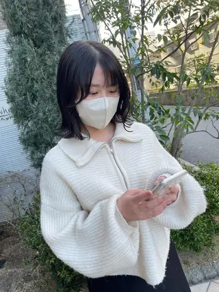 ミディアム 亀川蓮 Agu hairのヘアスタイル