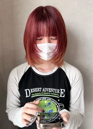 ミディアム 𝑭𝒖𝒌𝒂🩶 モテ髪×透明感カラーのヘアスタイル