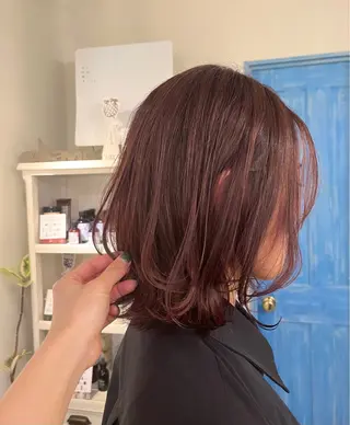 ミディアム カラー よこもり あいのヘアスタイル