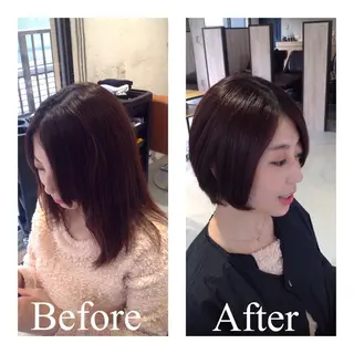 ショート ミディアム カラー アオガミ （前髪顔周りカット）のヘアスタイル