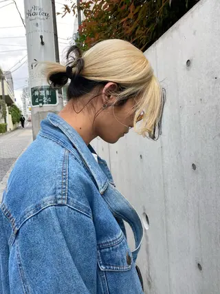 ミディアム カラー メンズ パーマ、髪質改善 カズマのヘアスタイル