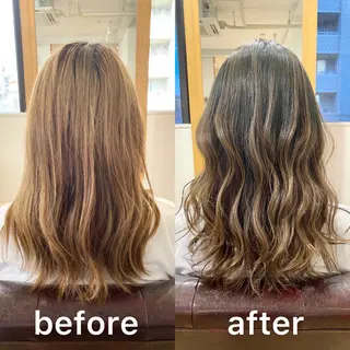 セミロング カラー KIZU 髪質改善 オカルト怪談のヘアスタイル