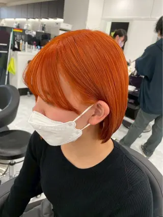 カラー ワンカラーでできる 暖色カラーゆいりのヘアスタイル