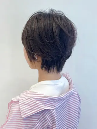 ショート カラー 縮毛矯正/白髪ぼかし ショートボブ/鈴木のヘアスタイル