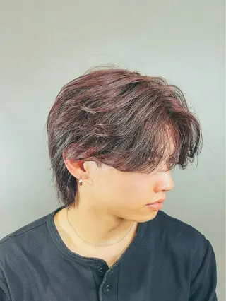 ミディアム パーマ メンズ 飛田 優のヘアスタイル