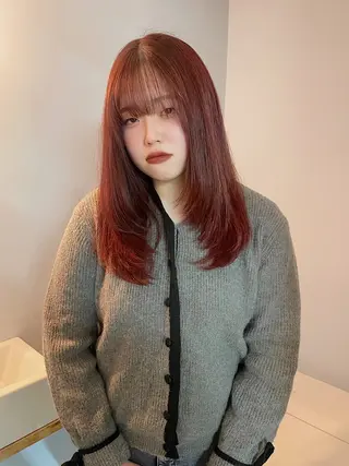 ロング カラー カットモデル/ ハイトーン/ゆうあのヘアスタイル