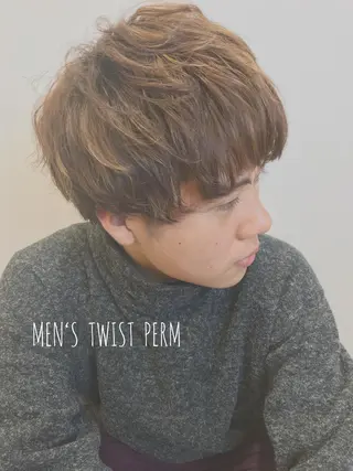 ショート パーマ メンズ シアーベージュニスト 🥣大石亜里紗のヘアスタイル