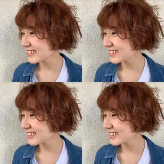 ショート カラー パーマ アブアイ所属・艶髪・酸性ストレート フリツのヘアスタイル