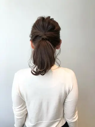 セミロング カラー ヘアアレンジ マツエク・マツパ beautyessence都立大学所属・豊田 晴香のマツエク・マツパデザイン