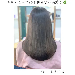 セミロング カラー 前田 健太のヘアスタイル