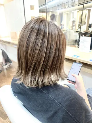 ミディアム カラー Luce所属・奈良 優輝のヘアスタイル