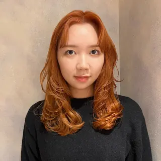 セミロング 横浜カラー/パーマ/ SAKI💫のヘアスタイル