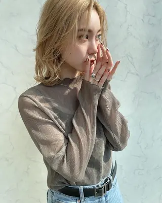 ミディアム チダアキフミ Ash大森のヘアスタイル