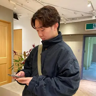 メンズ センターパート 田形清流のヘアスタイル