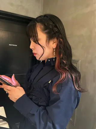 セミロング カラー デザインカラー❤︎ イシイレイのヘアスタイル