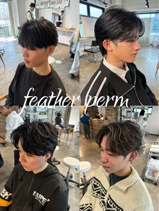 ショート パーマ メンズ become men's hair 名駅店所属・名駅/フェザーパーマ 韓国ヘア/森岡のヘアスタイル