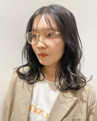 セミロング パーマ 門崎未依/レイヤー/ メンズカット🪿🌼のヘアスタイル