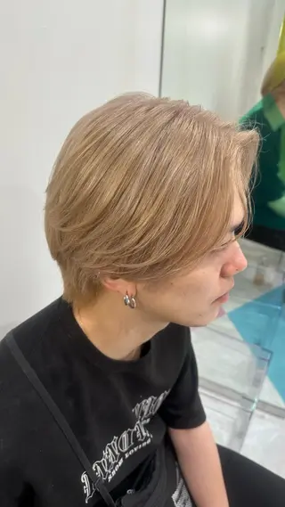 ショート カラー ハイトーン🌈メンズ カット♡Machanのヘアスタイル