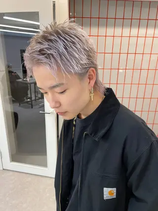 ショート カラー メンズ ハイトーン/韓国ヘア 🎀momo🎀のヘアスタイル