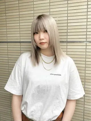 セミロング カラー ダブルカラー ブリーチ/kaitoのヘアスタイル