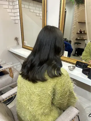 セミロング カラー Ｆ.まひろ🎀 暖色カラー／ベージュのヘアスタイル