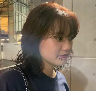 ミディアム カラー パーマ miyu / 透明感カラーのヘアスタイル