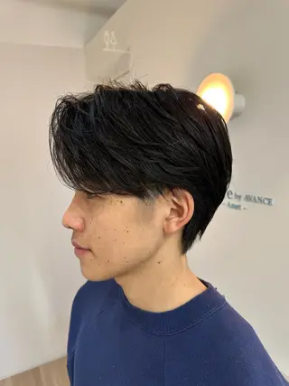 ショート カラー パーマ ヘアアレンジ メンズ キッズ Chere rosso 金剛店所属・色落ち綺麗な艶カラー 北野豊彦のヘアスタイル