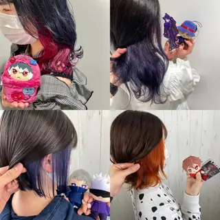 ミディアム カラー ウルフカット 渋谷の人のヘアスタイル