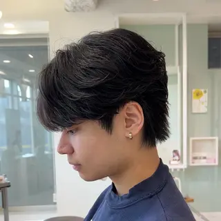 メンズ レイヤー モデル募集中下村 伯のヘアスタイル