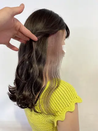 ロング カラー ヘアアレンジ 切りっぱなしボブ/ デザインカラー店長のヘアスタイル