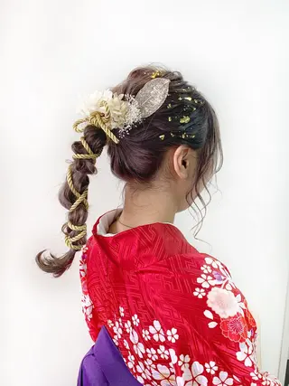 セミロング カラー ヘアアレンジ 杉村 未来のヘアスタイル