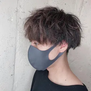 ショート メンズ 静岡/草薙パーマ メンズバレイヤージュのヘアスタイル