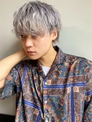 ショート カラー メンズ KENSHIN パーマモデル募集のヘアスタイル