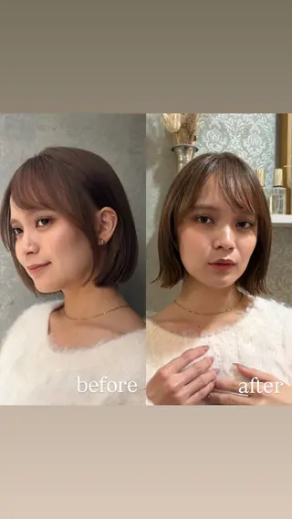 ミディアム ボブ/ショート 韓国/美髪/みそらのヘアスタイル