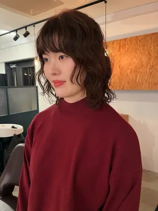 ミディアム パーマ 暖色/パーマ 🌼クニトウメイのヘアスタイル