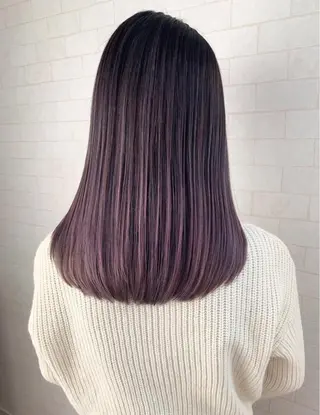 ミディアム カラー 栗原 瑠世のヘアスタイル