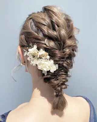 セミロング カラー パーマ ヘアアレンジ メンズ キッズ 艶ピンク*ヘアセット 🌙shioriのヘアスタイル