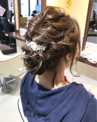 セミロング ヘアアレンジ 佐藤 美紅のヘアスタイル