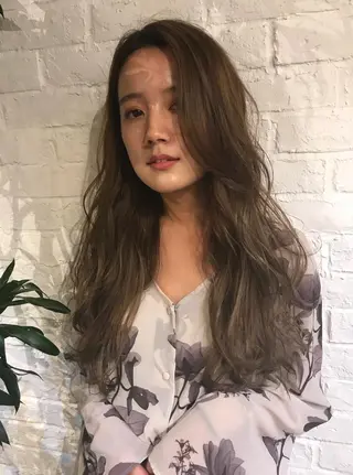ロング カラー パーマ シェアサロン　salowin所属・✨ブリーチなし透明感 カラー🥇ユースケのヘアスタイル