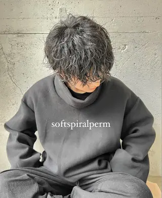 パーマ メンズ メンズパーマ/ ハイトーン/古川晴輝のヘアスタイル