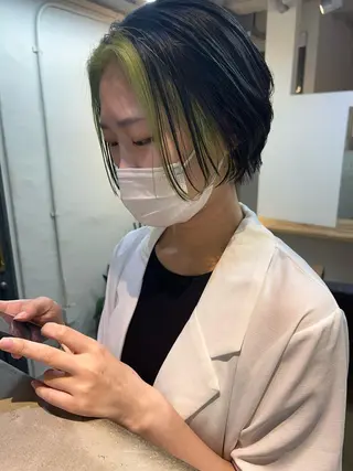 ショート 東のりか/ハイトーン ブリーチカラー/ボブのヘアスタイル