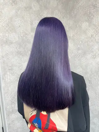 セミロング カラー 寒色アイドルカラー JUNOチナツのヘアスタイル