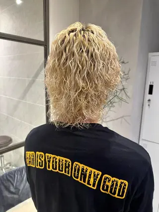 セミロング パーマ メンズ 🟢ボブパーマ/ハー ドパーマ/大西🟢のヘアスタイル